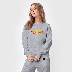 Костюм хлопковый женский Hot Wheels Big Fire Logo, цвет: меланж — фото 2