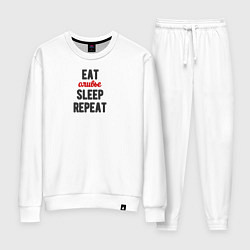 Женский костюм Eat оливье Sleep Repeat