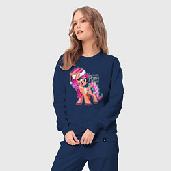 Костюм хлопковый женский X-mas pony, цвет: тёмно-синий — фото 2