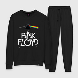 Костюм хлопковый женский PINK FLOYD LOGO ПИНК ФЛОЙД, цвет: черный