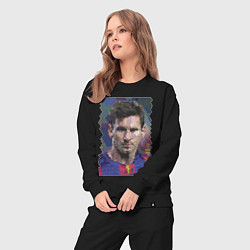 Костюм хлопковый женский Lionel Messi - striker, Barcelona, цвет: черный — фото 2