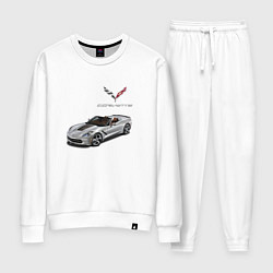 Костюм хлопковый женский Chevrolet Corvette - Racing team, цвет: белый