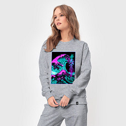 Костюм хлопковый женский НЕОНОВАЯ ВОЛНА, ЯПОНИЯ, ФУДЗИЯМА JAPAN NEON, цвет: меланж — фото 2