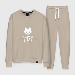 Костюм хлопковый женский Stray: Мяу, цвет: миндальный