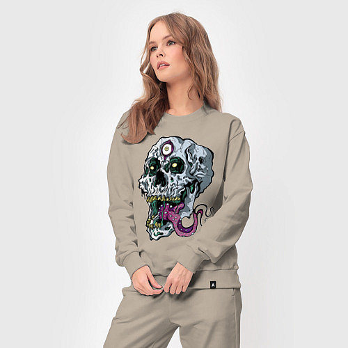 Женский костюм Art skull 2022 / Миндальный – фото 3