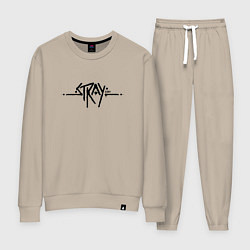 Костюм хлопковый женский Stray Logo, цвет: миндальный