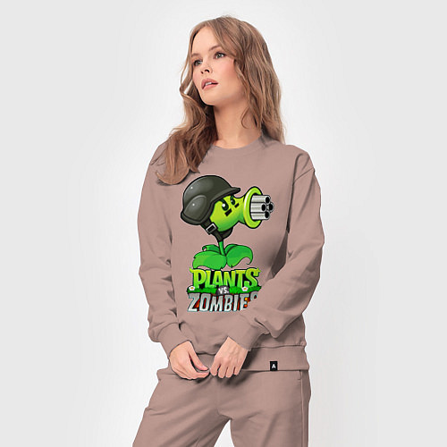 Женский костюм Plants vs Zombies Горохомёт / Пыльно-розовый – фото 3