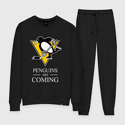Костюм хлопковый женский Penguins are coming, Pittsburgh Penguins, Питтсбур, цвет: черный