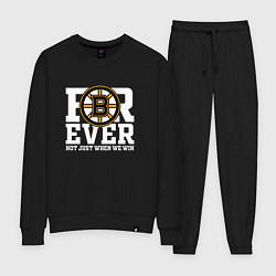 Костюм хлопковый женский FOREVER NOT JUST WHEN WE WIN, Boston Bruins, Босто, цвет: черный