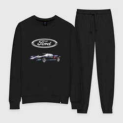Костюм хлопковый женский Ford Racing, цвет: черный