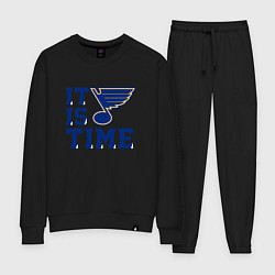 Костюм хлопковый женский It is St Louis Blues time Сент Луис Блюз, цвет: черный