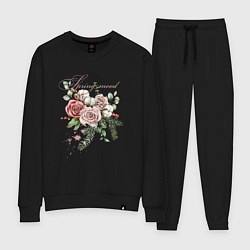 Костюм хлопковый женский Spring mood Flower, цвет: черный