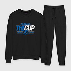 Костюм хлопковый женский Tampa Bay Lightning We want the cup Тампа Бэй Лайт, цвет: черный