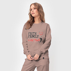 Костюм хлопковый женский Faith Family Volleyball, цвет: пыльно-розовый — фото 2