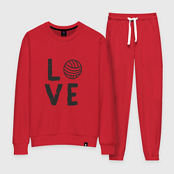 Костюм хлопковый женский Volleyball - Love, цвет: красный