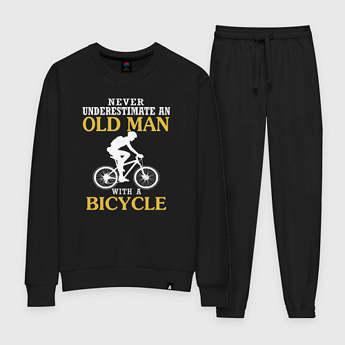 Женский костюм Никогда не недооценивайте старика с велосипедом / Черный – фото 1