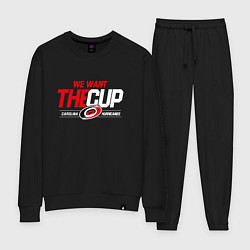 Костюм хлопковый женский Carolina Hurricanes we want the cup Каролина Харри, цвет: черный