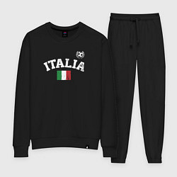 Костюм хлопковый женский Футбол Италия, цвет: черный