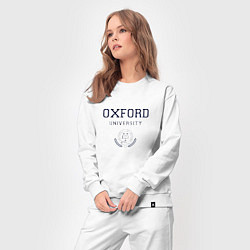 Костюм хлопковый женский Оксфорд - логотип университета, цвет: белый — фото 2