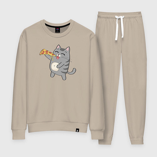 Женский костюм Кот с кусочком пиццы / Миндальный – фото 1