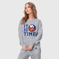 Костюм хлопковый женский It Is New York Islanders Time Нью Йорк Айлендерс, цвет: меланж — фото 2