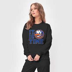 Костюм хлопковый женский It Is New York Islanders Time Нью Йорк Айлендерс, цвет: черный — фото 2