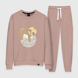 Костюм хлопковый женский Volleyball Lover, цвет: пыльно-розовый
