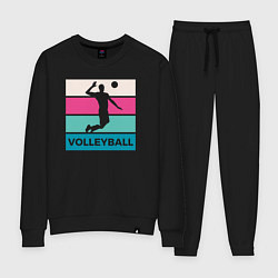 Костюм хлопковый женский Volleyball Play, цвет: черный