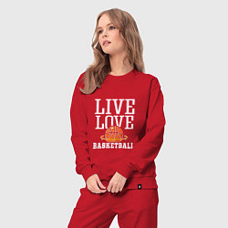 Костюм хлопковый женский Live Love - Basketball, цвет: красный — фото 2