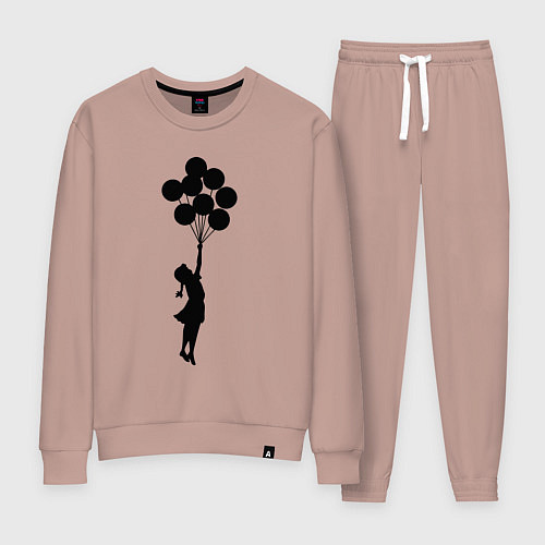 Женский костюм BANKSY БЭНКСИ девочка с шариками / Пыльно-розовый – фото 1