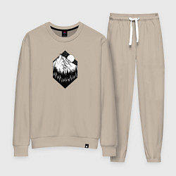 Костюм хлопковый женский Жизнь в Горах Номер Девять, цвет: миндальный