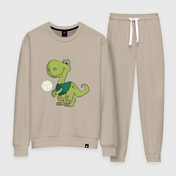 Костюм хлопковый женский Volleyball Dinosaur, цвет: миндальный