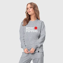 Костюм хлопковый женский RHCP Logo Red Hot Chili Peppers, цвет: меланж — фото 2
