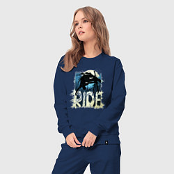 Костюм хлопковый женский Ride Ski, цвет: тёмно-синий — фото 2