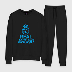 Костюм хлопковый женский Real Madrid Football, цвет: черный