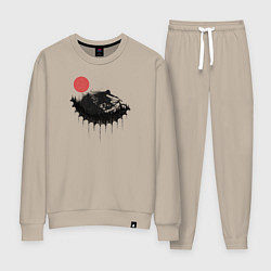 Костюм хлопковый женский Sketch rider, цвет: миндальный