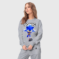 Костюм хлопковый женский Sonic the Hedgehog 2022, цвет: меланж — фото 2