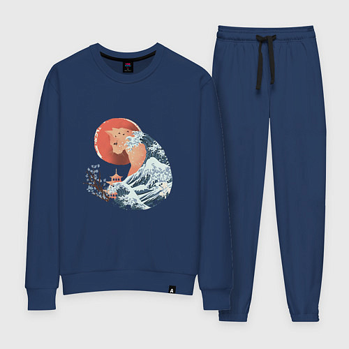 Женский костюм Душа природы Японии - Бушующее море / Тёмно-синий – фото 1