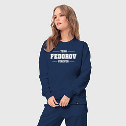 Костюм хлопковый женский Team Fedorov Forever-фамилия на латинице, цвет: тёмно-синий — фото 2