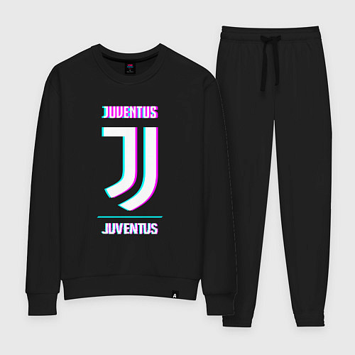 Женский костюм Juventus FC в стиле Glitch / Черный – фото 1