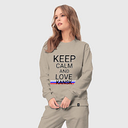 Костюм хлопковый женский Keep calm Kansk Канск, цвет: миндальный — фото 2