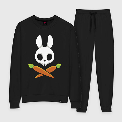 Женский костюм Череп кролика с двумя морковками / Черный – фото 1