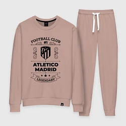 Костюм хлопковый женский Atletico Madrid: Football Club Number 1 Legendary, цвет: пыльно-розовый