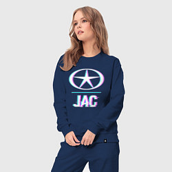 Костюм хлопковый женский Значок JAC в стиле Glitch, цвет: тёмно-синий — фото 2