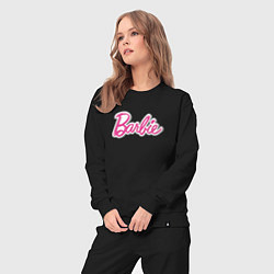 Костюм хлопковый женский Barbie logo, цвет: черный — фото 2