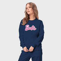 Костюм хлопковый женский Barbie logo, цвет: тёмно-синий — фото 2