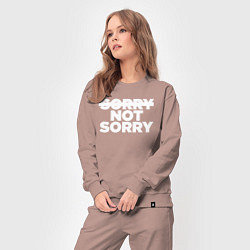 Костюм хлопковый женский Sorry or not sorry, цвет: пыльно-розовый — фото 2