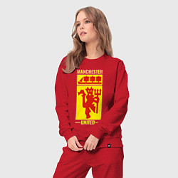 Костюм хлопковый женский Манчестер Юнайтед символ, цвет: красный — фото 2