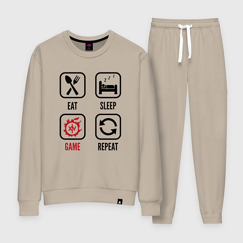 Женский костюм Eat - Sleep - Final Fantasy - Repeat / Миндальный – фото 1