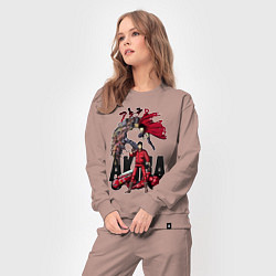 Костюм хлопковый женский Akira anime, цвет: пыльно-розовый — фото 2